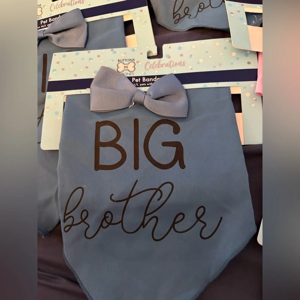 Dog-Cat New Baby Big Brother- Big Sister  Welcome home PET bandanna
